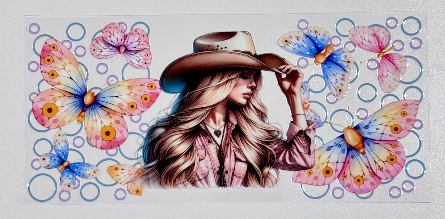 Cowgirls and Butterflies - 16oz - Single Sided Wrap