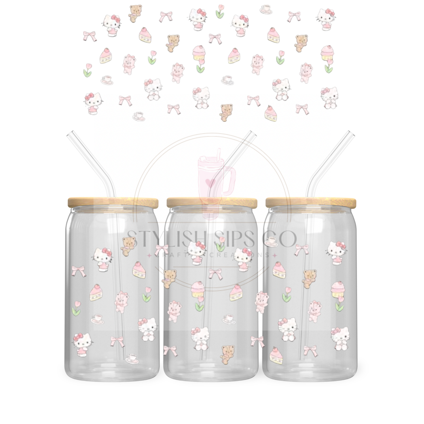Hello Kitty Mini - 16oz - Double Sided Wrap