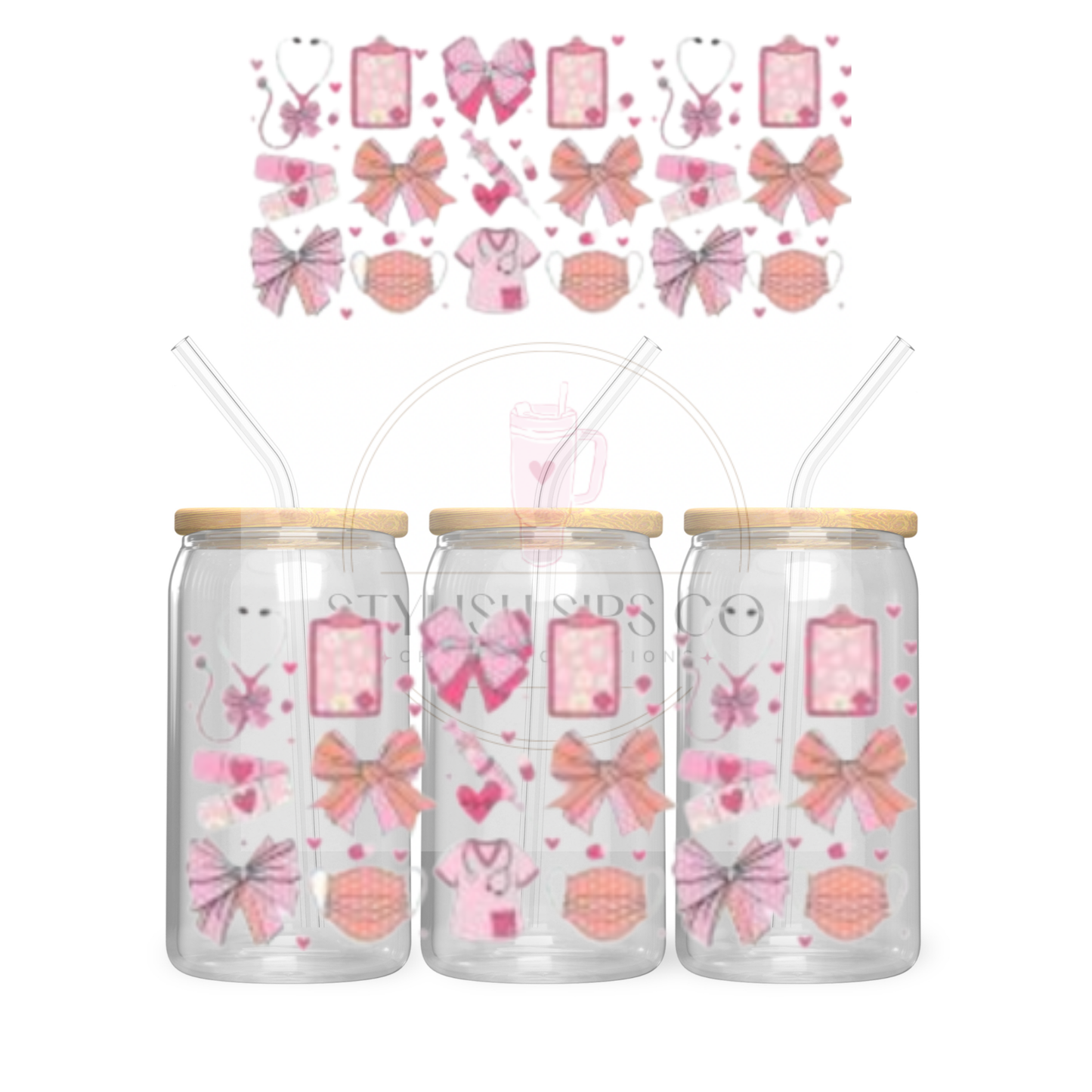 Nurse Icons - 16oz - Single Sided Wrap