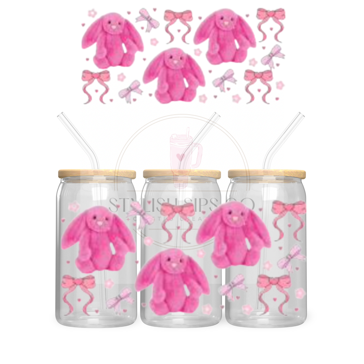 Jelly Cat Pink - 16oz - Single Sided Wrap