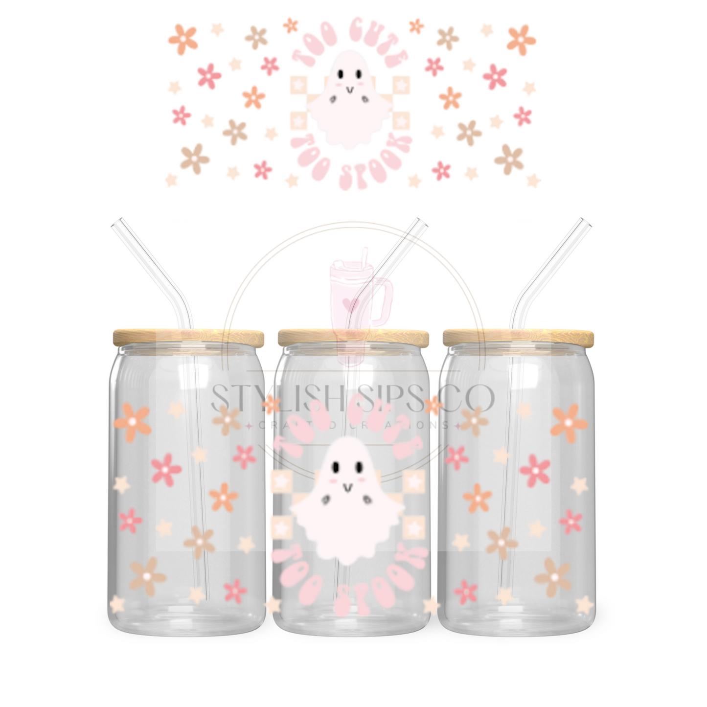 Too Cute Too Spook - 16oz - Double Sided Wrap