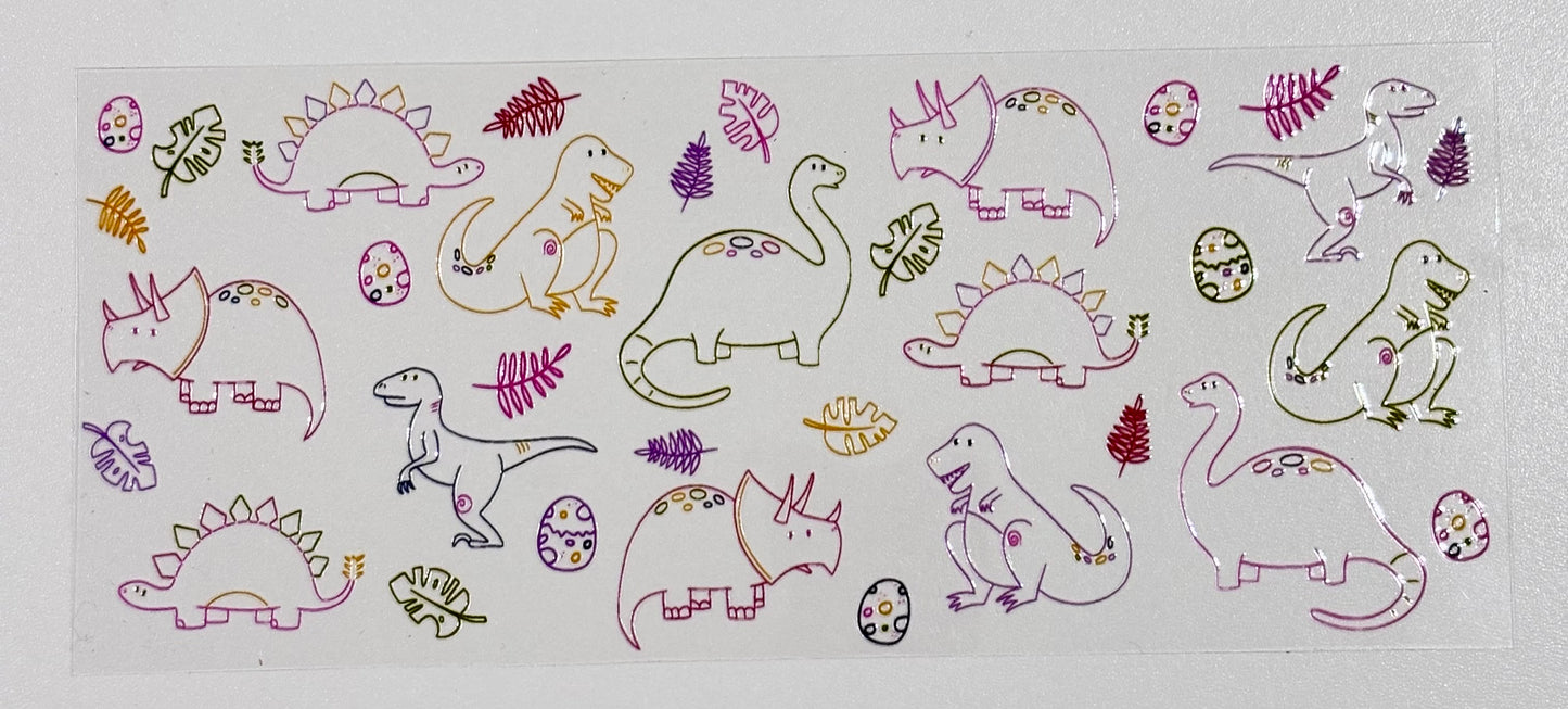 Dinosaur Outlines - 16oz - Single Sided Wrap