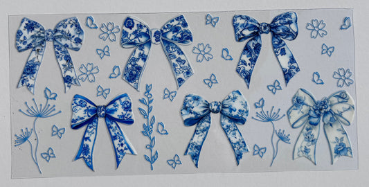 Blue Garden Bows - 16oz - Single Sided Wrap