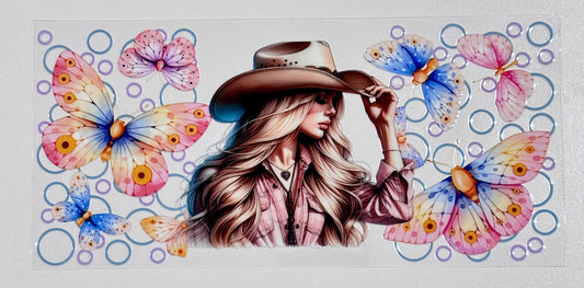 Cowgirls and Butterflies - 16oz - Single Sided Wrap